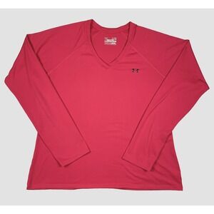 Under Armour Long Sleeve Womens XL Pink Athletic Running Workout Training Top